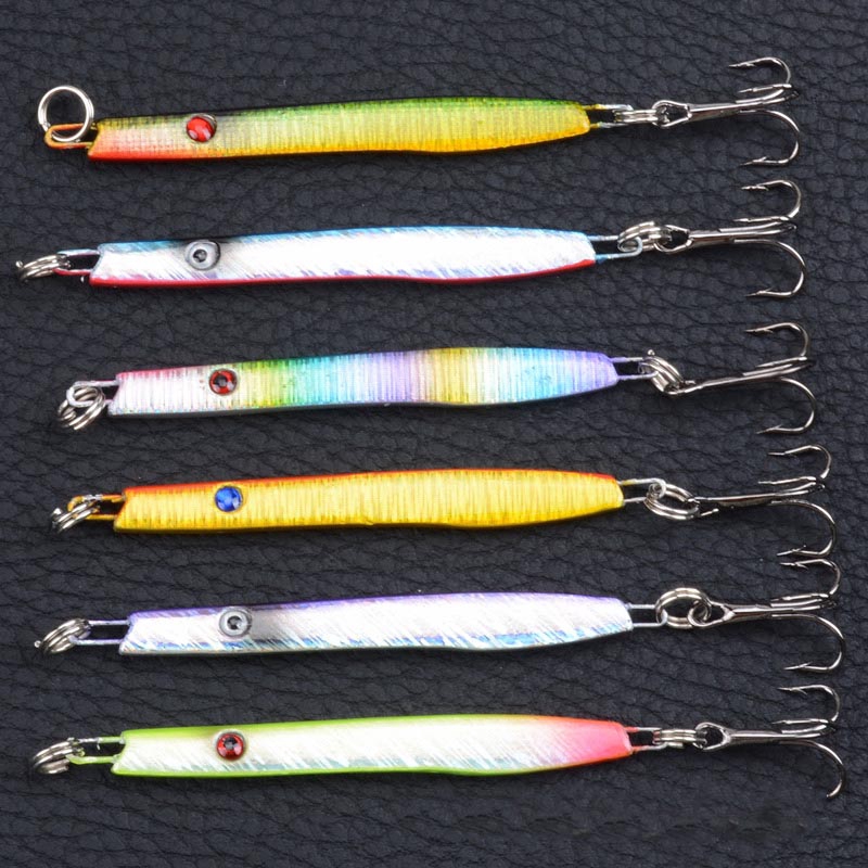 6PCS/SET Lead Vertical Jigs Saltwater Artificial Bait Boat Fishing