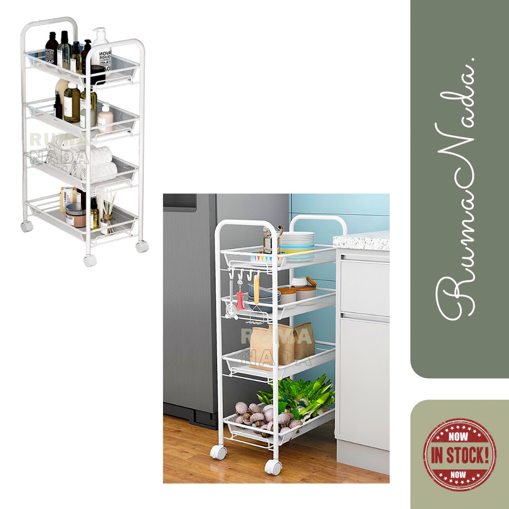 Trolley Multipurpose 4tier / Trolley Storage Rack / Trolley Rack