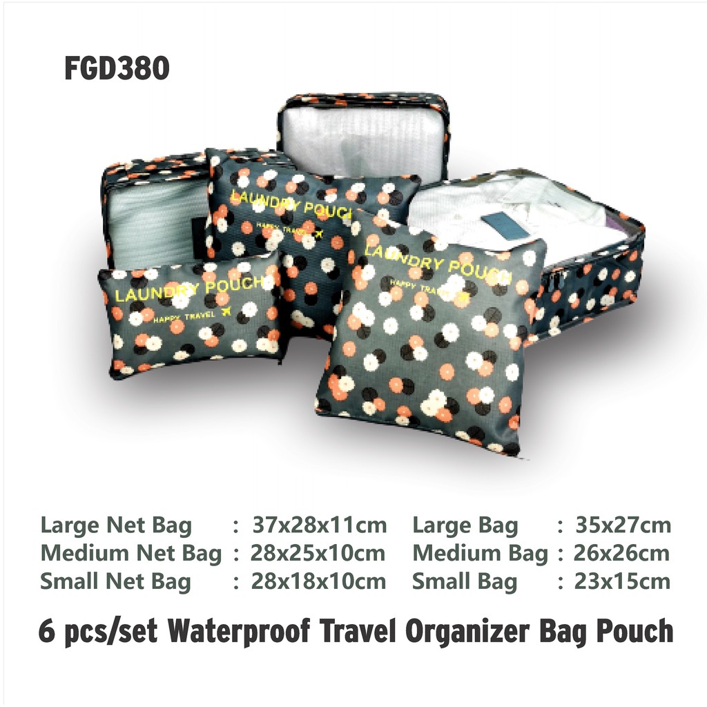 SAMEL FGD 380 WATERPROOF TRAVEL ORGANIZER POUCH BAG 6PCS / SET RED PGMall