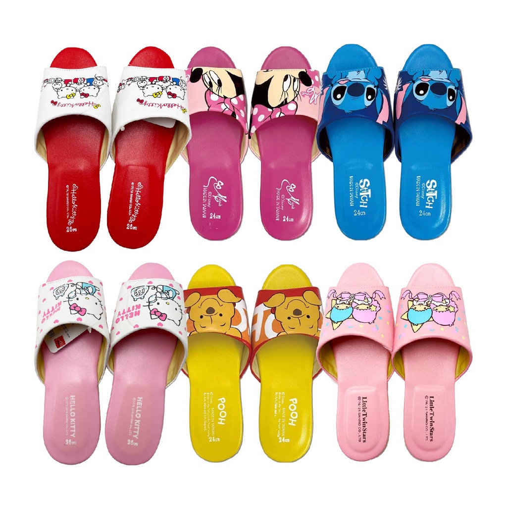 Made In Taiwan Disney Sanrio AntiSlip Slippers Stitch Minnie Pooh