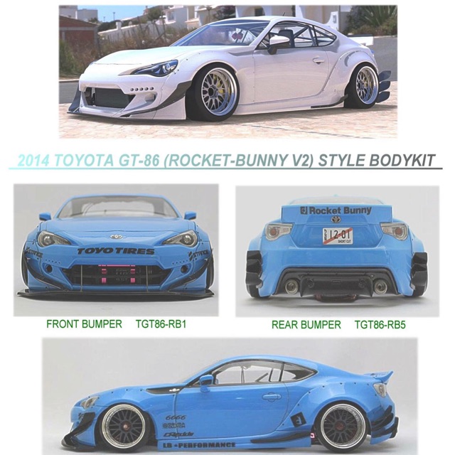 Toyota gt 86 gt86 Subaru BRZ V2 greedy rocket bunny Bodykit body kit front side rear bumper