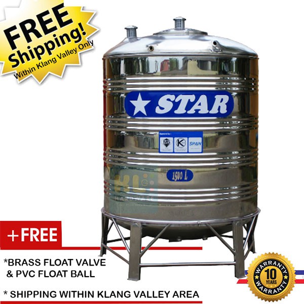 Star 1500L WS150 Stainless Steel Water Tank with Stand 330GAL/SS304