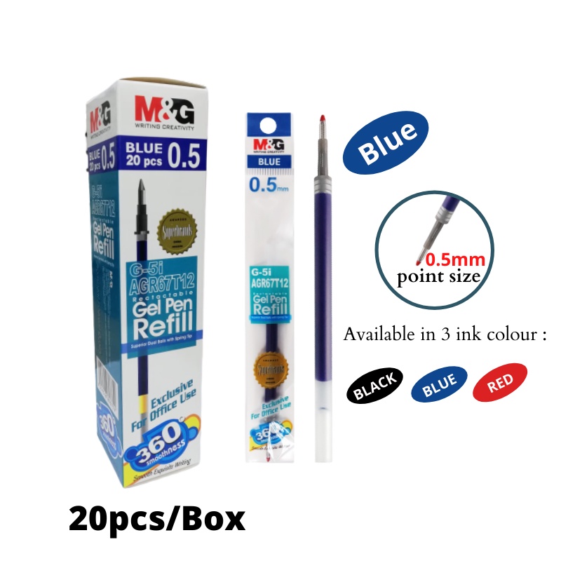 M&G Gel Pen Refill 0.5mm & 0.7mm ( 1pcs ) Shopee Malaysia