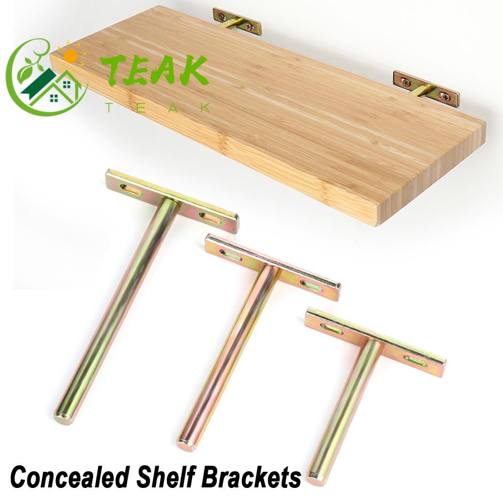 TEAK 2 Colors Wall Shelves Supports T Shape Metal Brackets Shelf