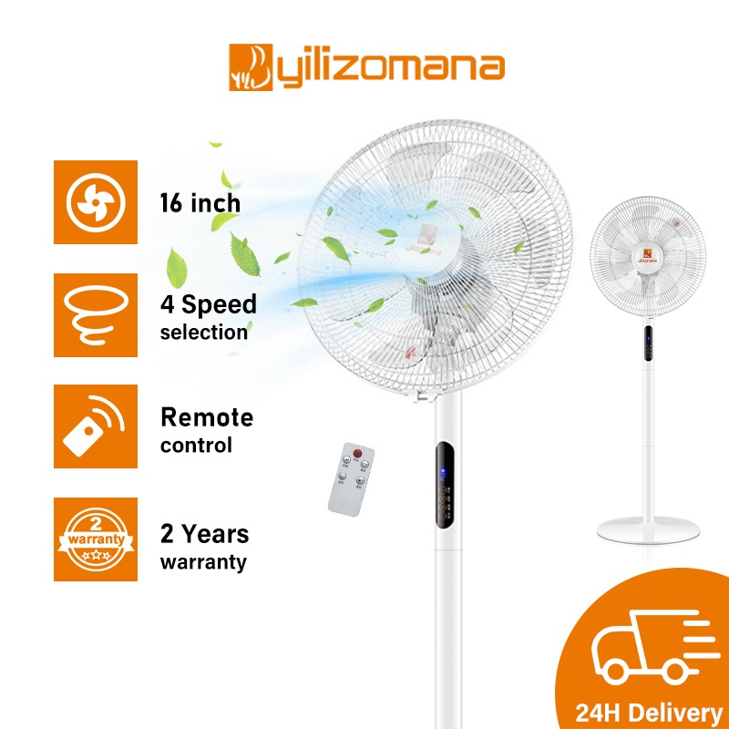 Yilizomana Stand Fan Floor Fan Remote Control White (16") Shopee