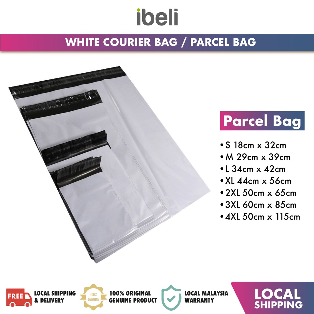 White Courier Bag Flyer Packaging Courier Parcel Bag / Plastic Bag for