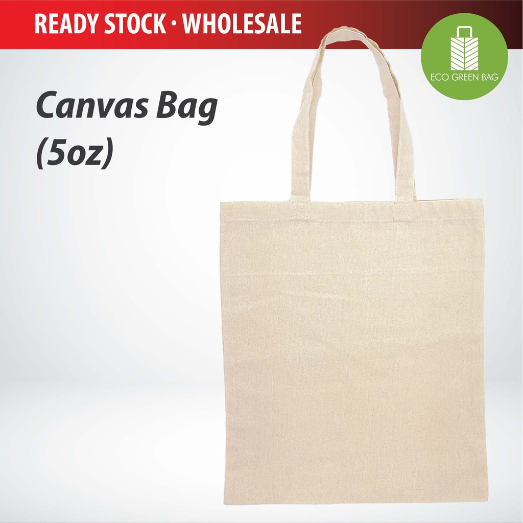 Canvas Plain Tote Bag (5oz/≈140gm) Shopee Malaysia