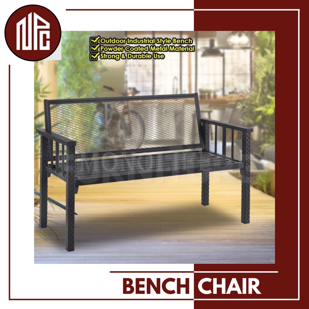 NPC Ready Stock 4FT Metal Bench Chair / Waiting Chair / Outdoor Steel