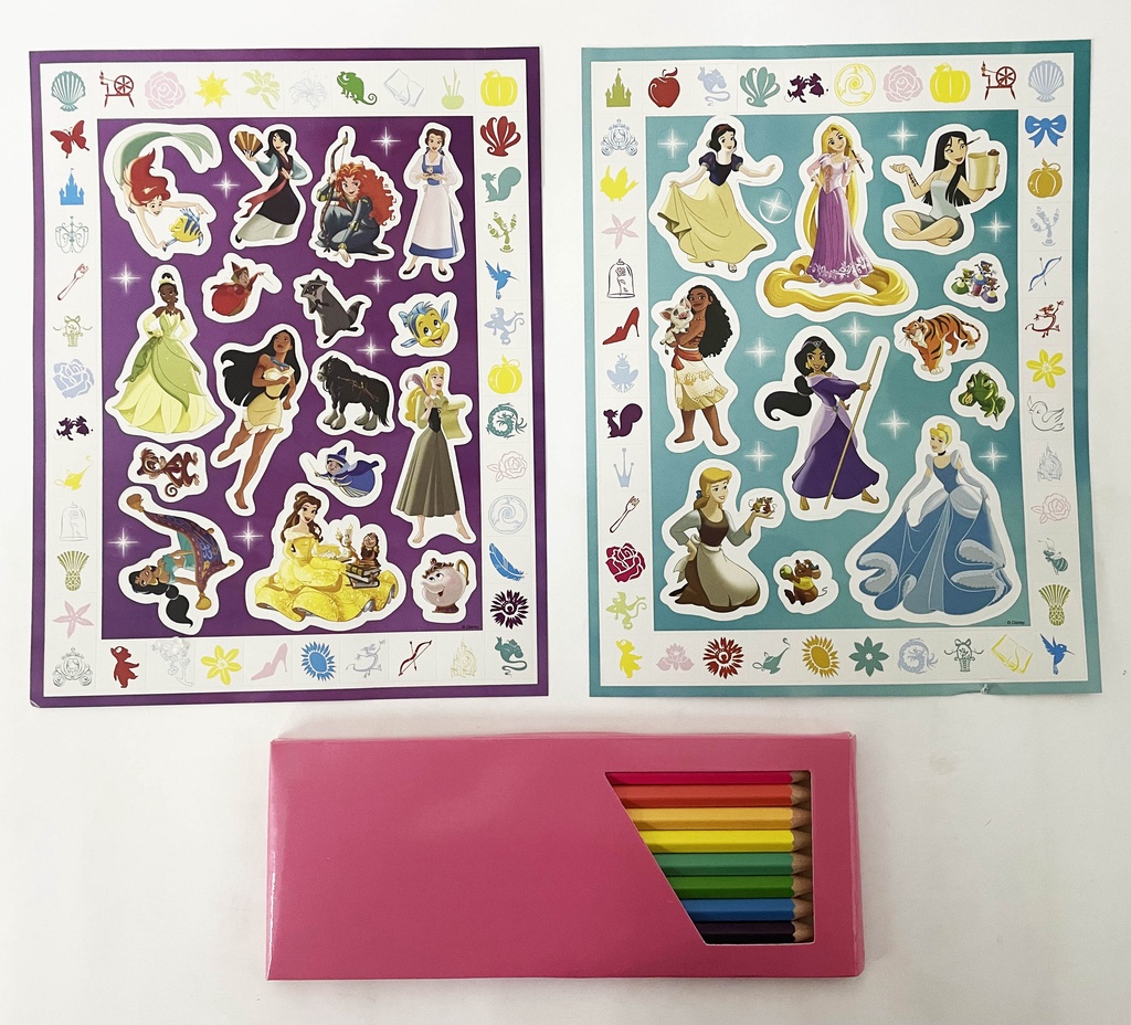 Disney Princess Colouring & Activity Books Gift Set Box For Kids with 5