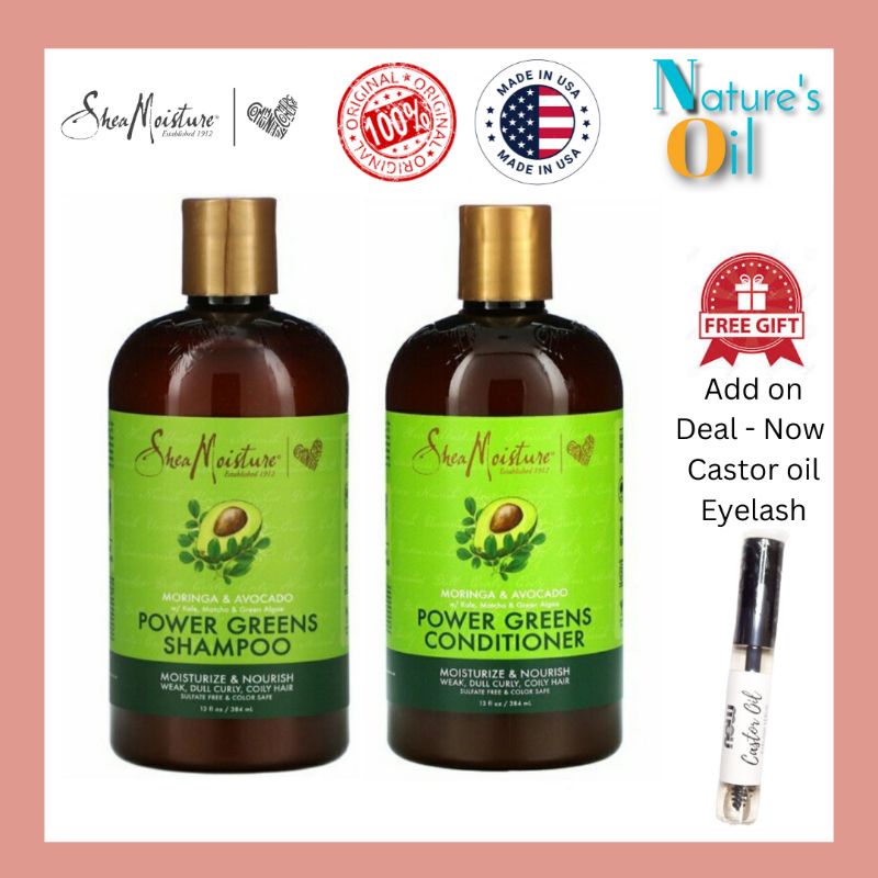 Shea Moisture Power Greens Shampoo Conditioner Moringa & Avocado 13 fl oz 384 ml Shopee Malaysia