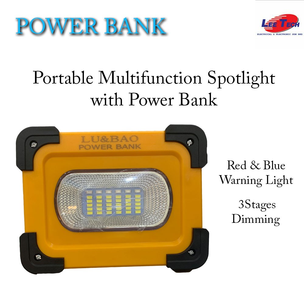 Solar Portable Multifunctional Spotlight with Power Bank