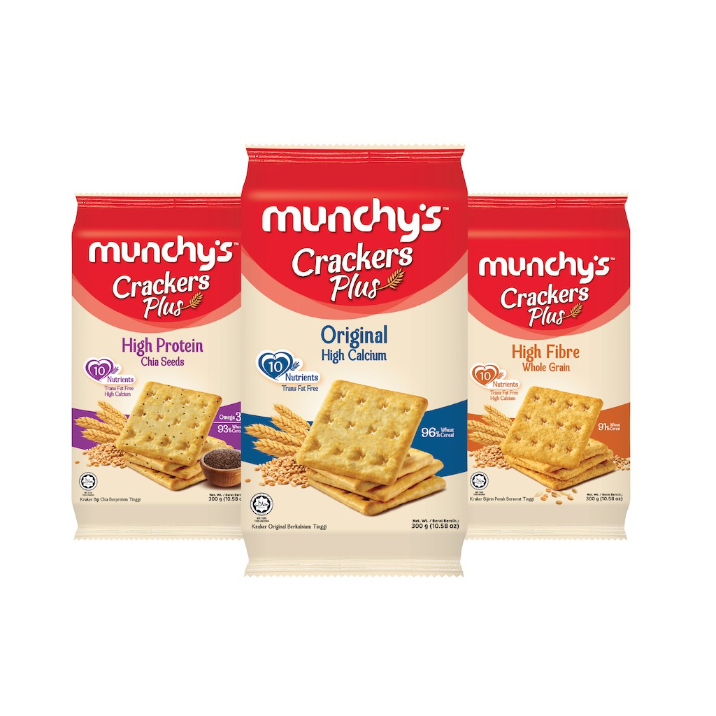 MUNCHY'S Crackers Plus 300G High Calcium / Fibre Whole Grain / Protein