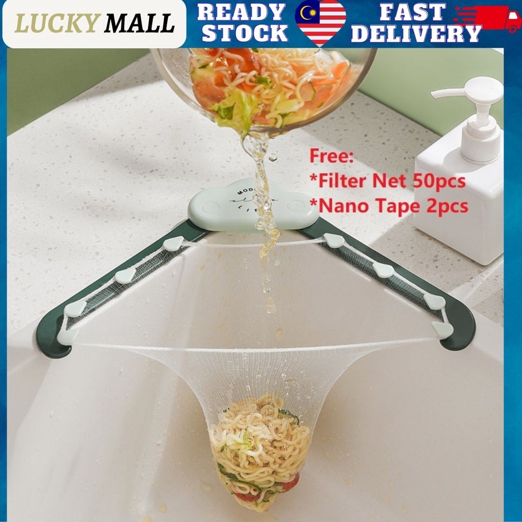 Kitchen Sink Drain Filter Holder Triangle Foldable Sink Strainer