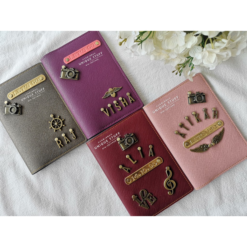 Customize Passport Cover With Alphabet Charm Shopee Malaysia