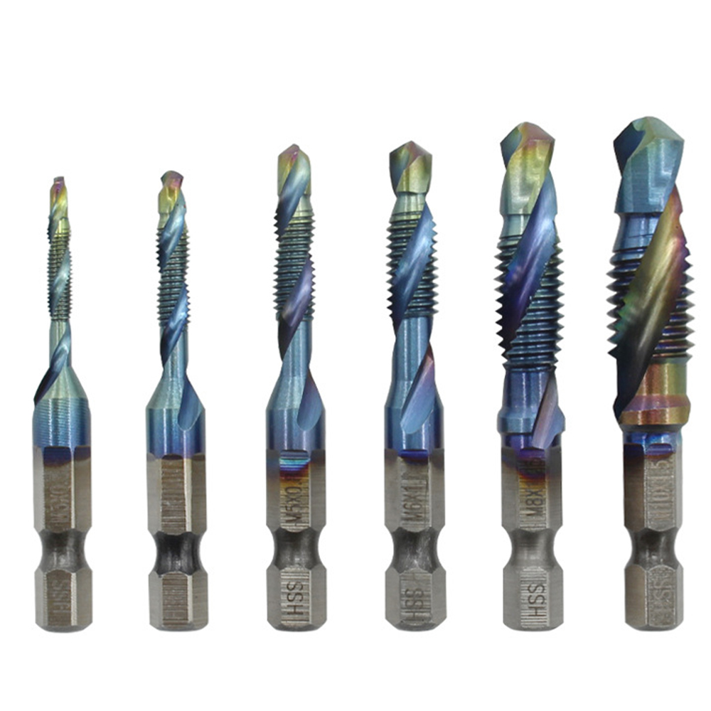1Pcs 1/4Mm Shank M3M10 Hss Thread Tap Set Metric Tap Drill Blue Coated Machine Screw Tap M3X0.5