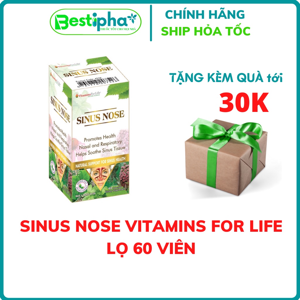 Sinus Nose Vitamins For Life Enhances Respiratory Health 60 Tablets
