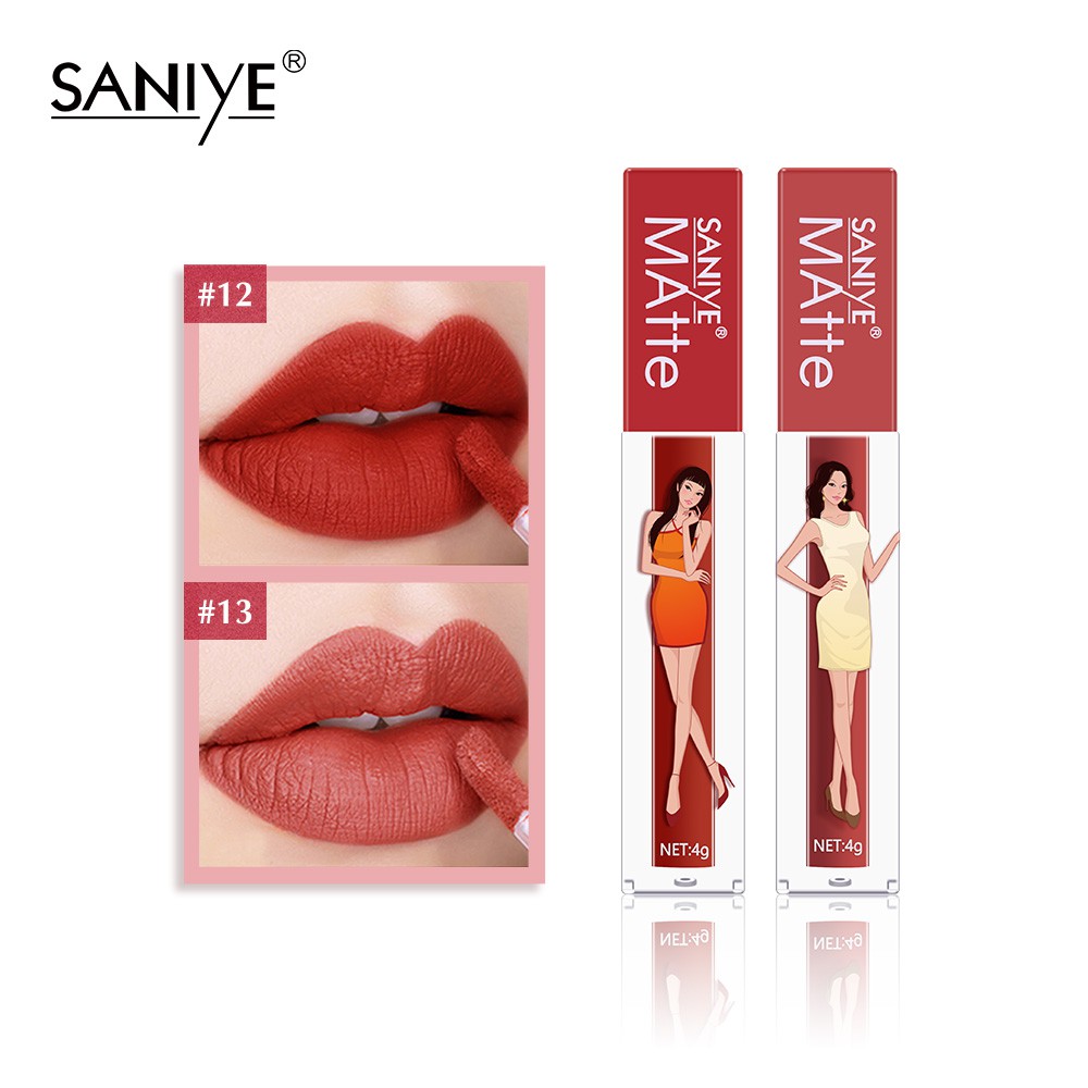 【SANIYE】9 Colors Waterproof Liquid Lipstick Long Lasting Matte Quick