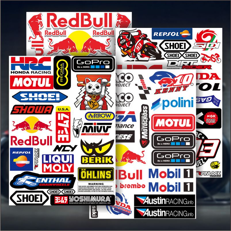 Red bull sticker motor bike scooter helmet stickers motorcycle cars
