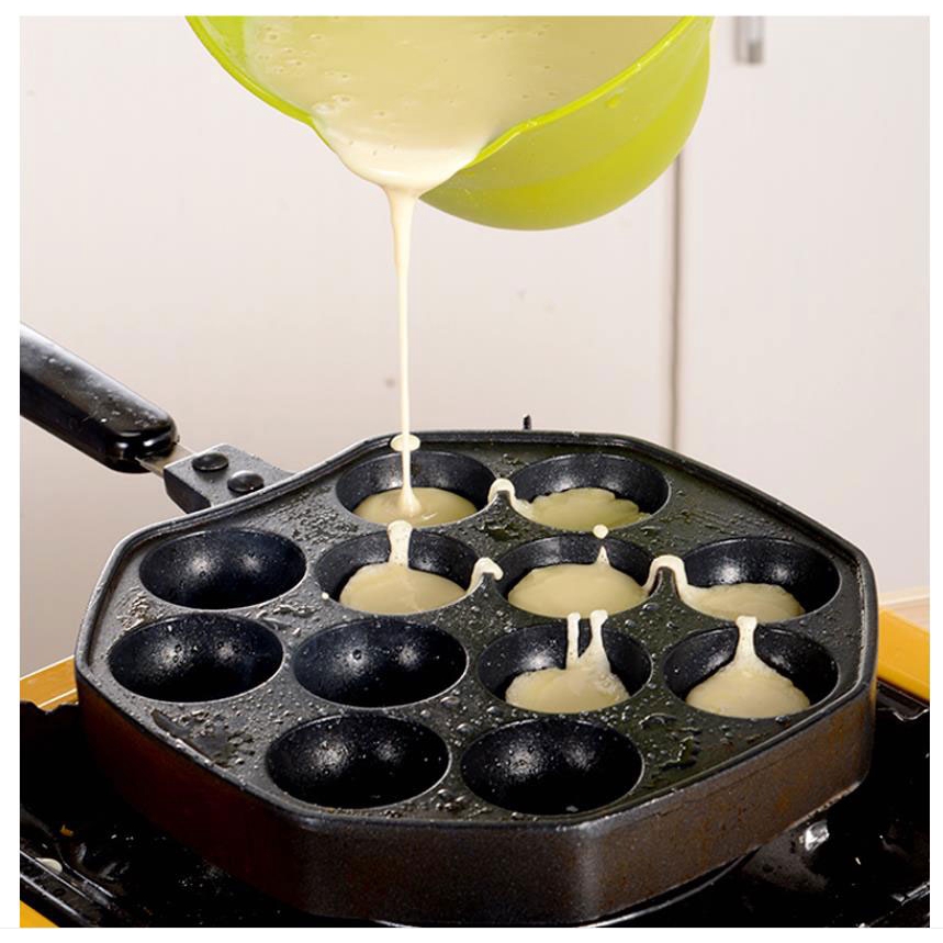 12 Holes Aluminum Alloy Takoyaki Pan Takoyaki Maker Chibi Maruko Baking