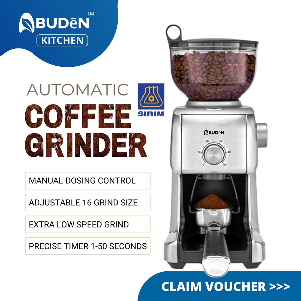 ABUDEN Automatic Coffee Grinder Machine (SIRIM)16 Grind Size Timer