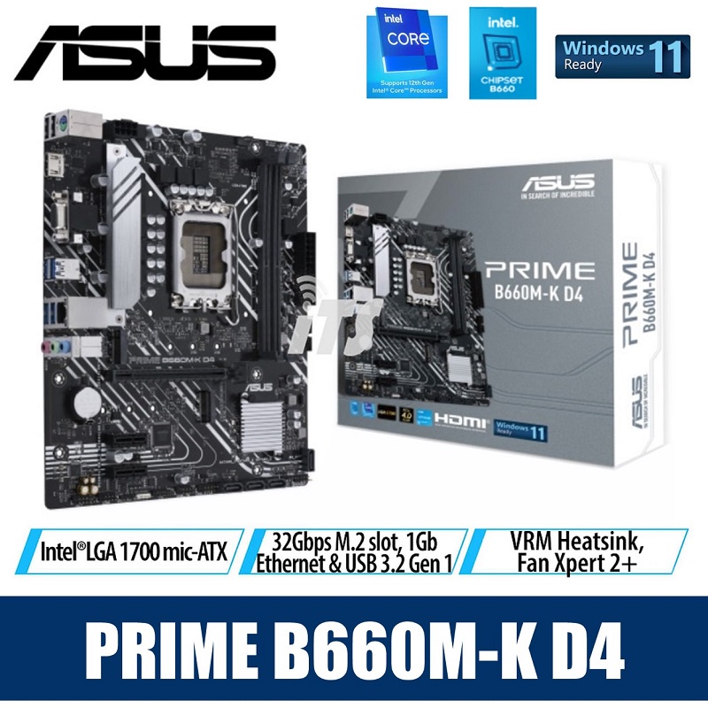 Asus PRIME B660MK D4 LGA1700 Mainboard 12th Gen Ready Shopee Malaysia