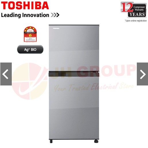TOSHIBA 203L NO FROST 2 DOOR REFRIGERATOR GRB22MP(SS) FRIDGE PETI