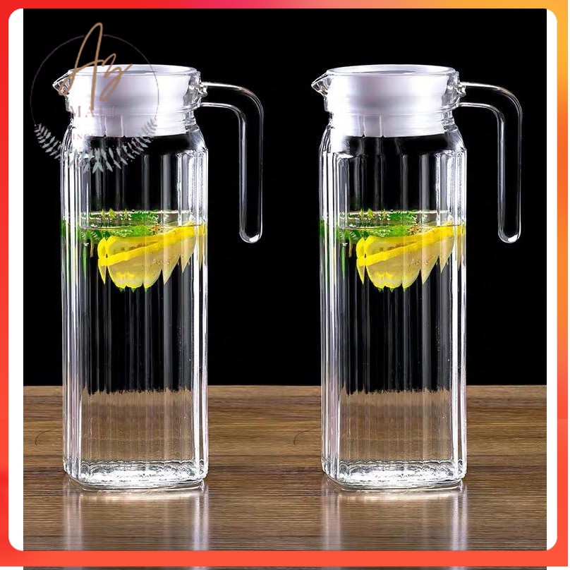 1 Liter Ikea Style Transparent Large Glass Water Jug with Lid /Jug Air
