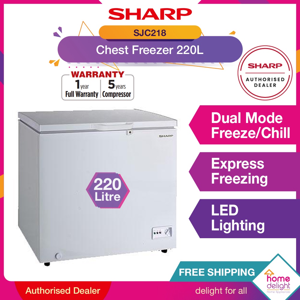 [FREE SHIPPING] Sharp Chest Freezer Dual Mode 220L [ SJC218 ] Shopee