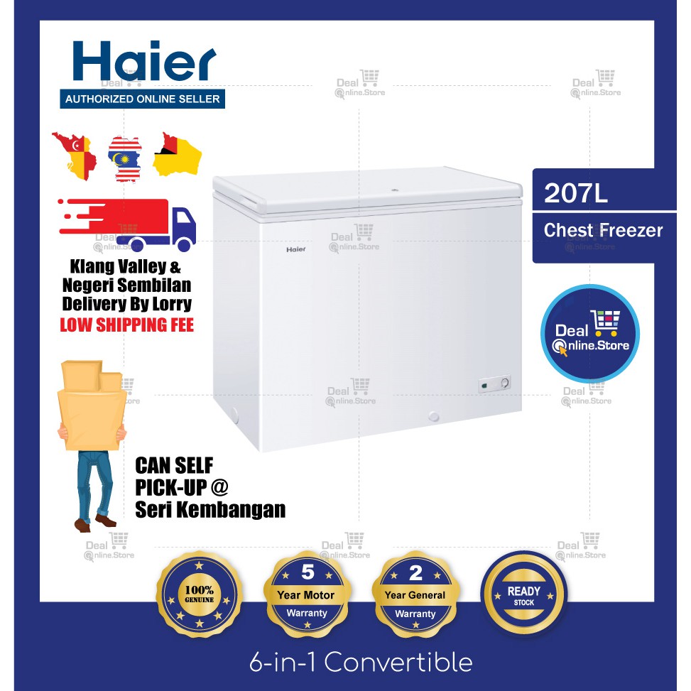 Haier(207L) Chest Freezer 1 door / Peti Sejuk Beku 1 Pintu Convertible