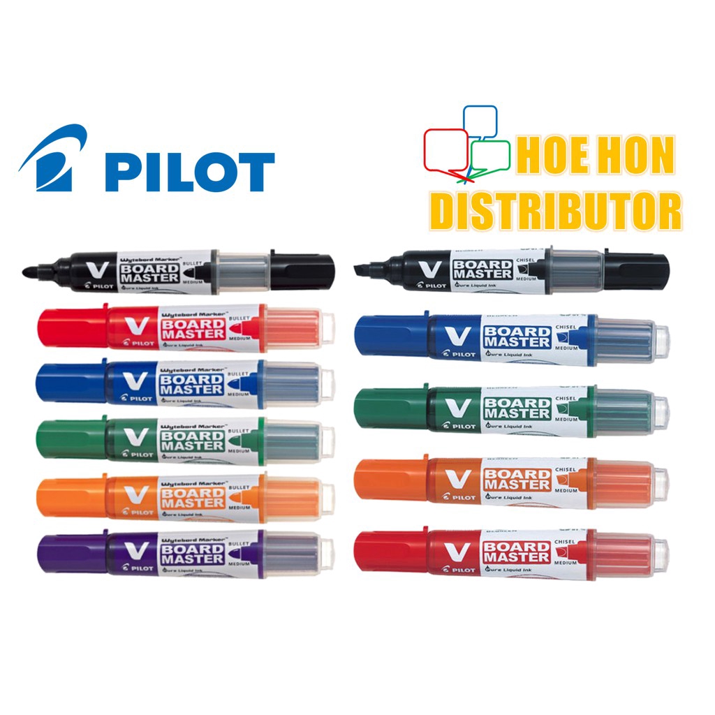 Pilot V Board Master Whiteboard Marker Bullet Chisel Artline Marker