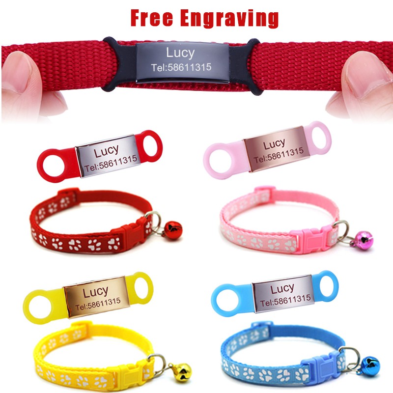 Free Engraving Silicone Pet ID Tags Per Tag Pet Collar Cat Dog Collar