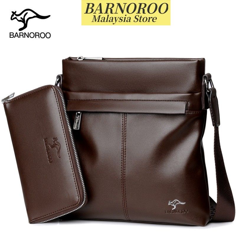 BARNOROO Men Shoulder Sling Bag Man Messenger Kangaroo Crossbody Bag