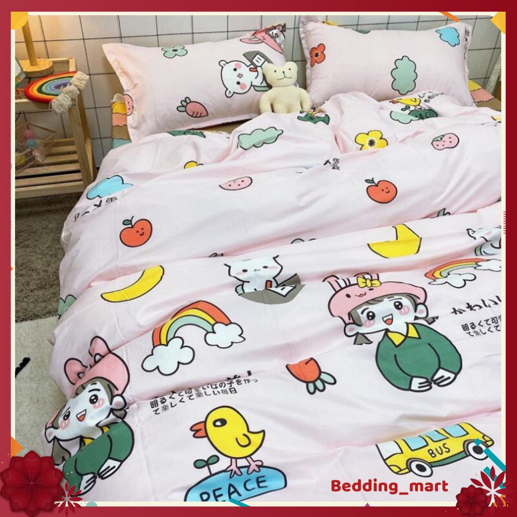 [TYPES OF TYPE 1] Imported poly cotton bedding set of rainbow models of 4 items Blankets, sheets