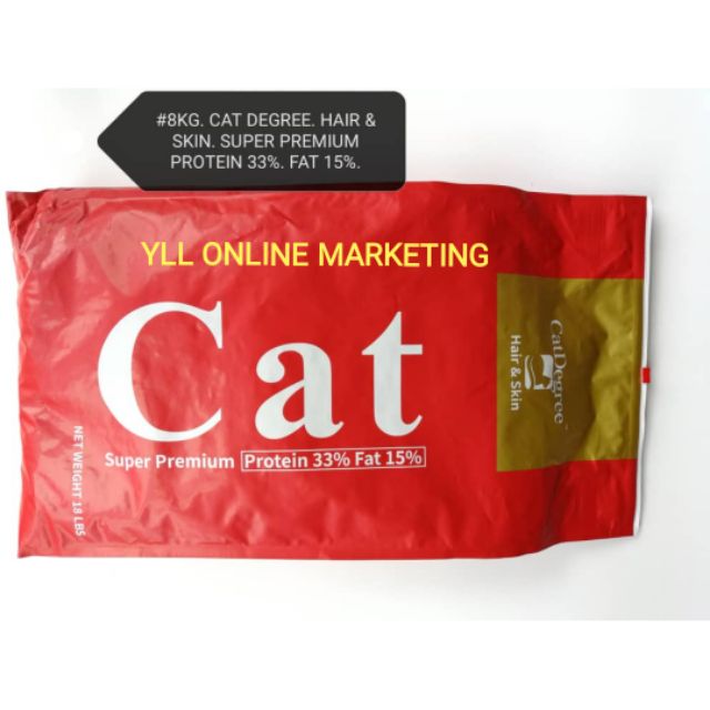 Cat Degree Super Premium Cat Food Makanan Kucing Hair and Skin 8kg