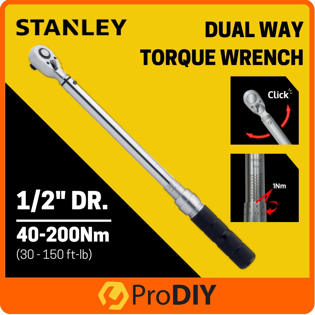 STANLEY STMT73590 1/2"DR Torque Wrench 40200 Nm Increment of 1Nm