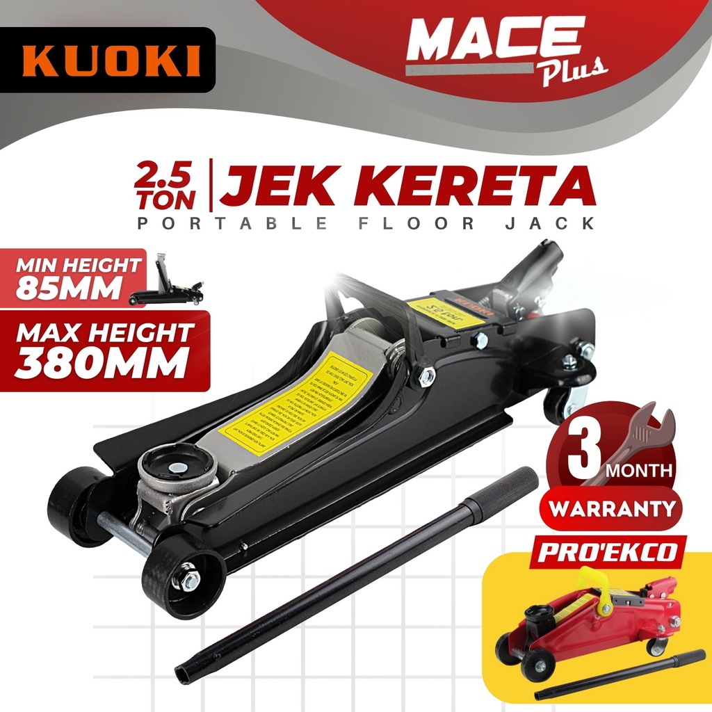MACE KUOKI 2.5 TON Hydraulic Jack Floor Jack Kereta Low Profile Car