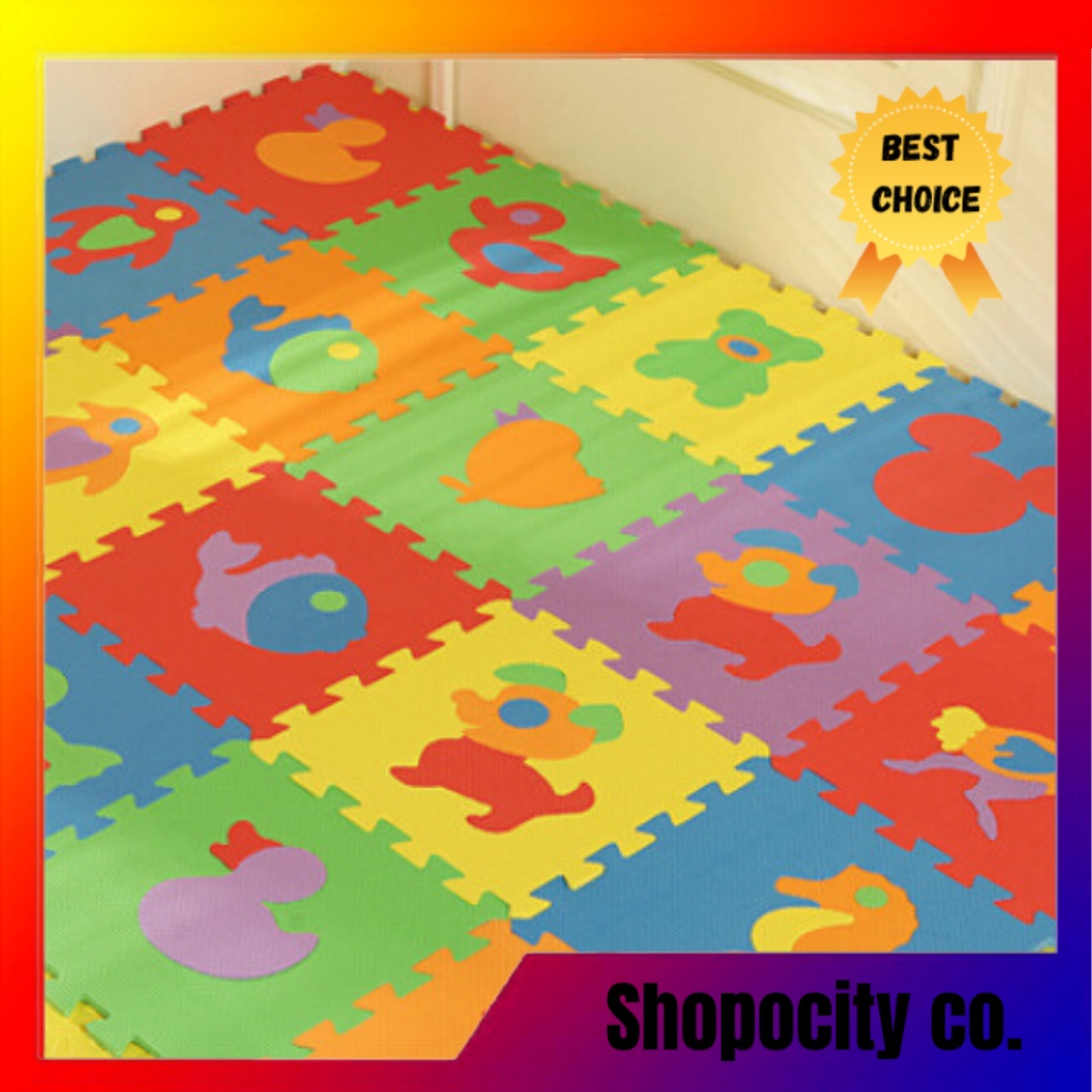 10pcs/set Puzzle Mat Baby Crawling Kids Play Foam Mat 30*30cm Shopee