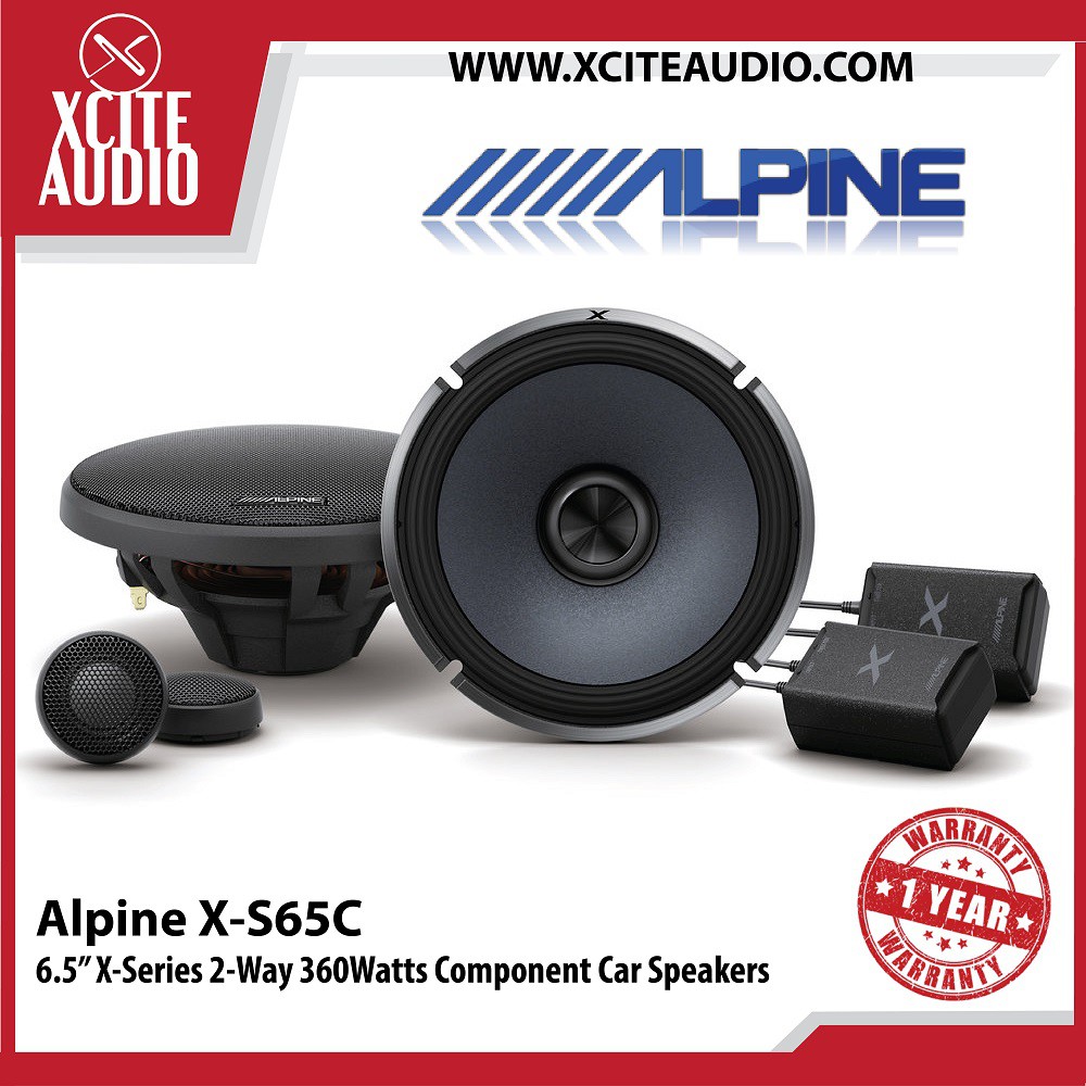 Alpine XS65C 6.5” XSeries 2Way 360Watts Component Car Audio Speakers