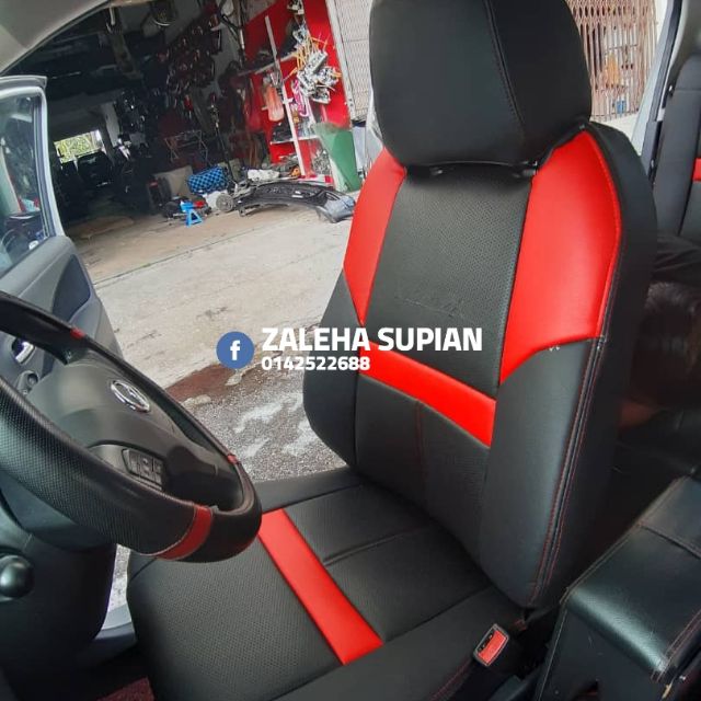 Car Seat Cover LEATHER (Jenis KULIT Baik BUKAN PVC) Sarung Kusyen MYVI