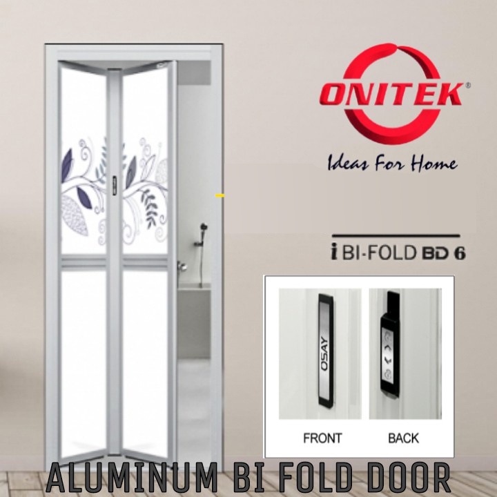 ONITEK BD 6 Aluminium Bi Fold Swing Door Toilet Bathroom Folding Door