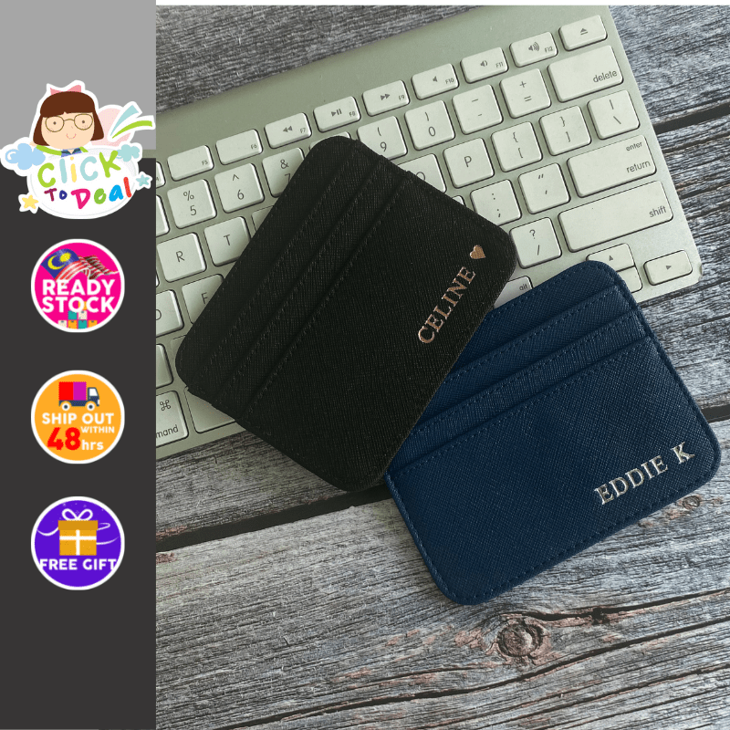 Personalised Slim Card Holder Customised Gift With Name