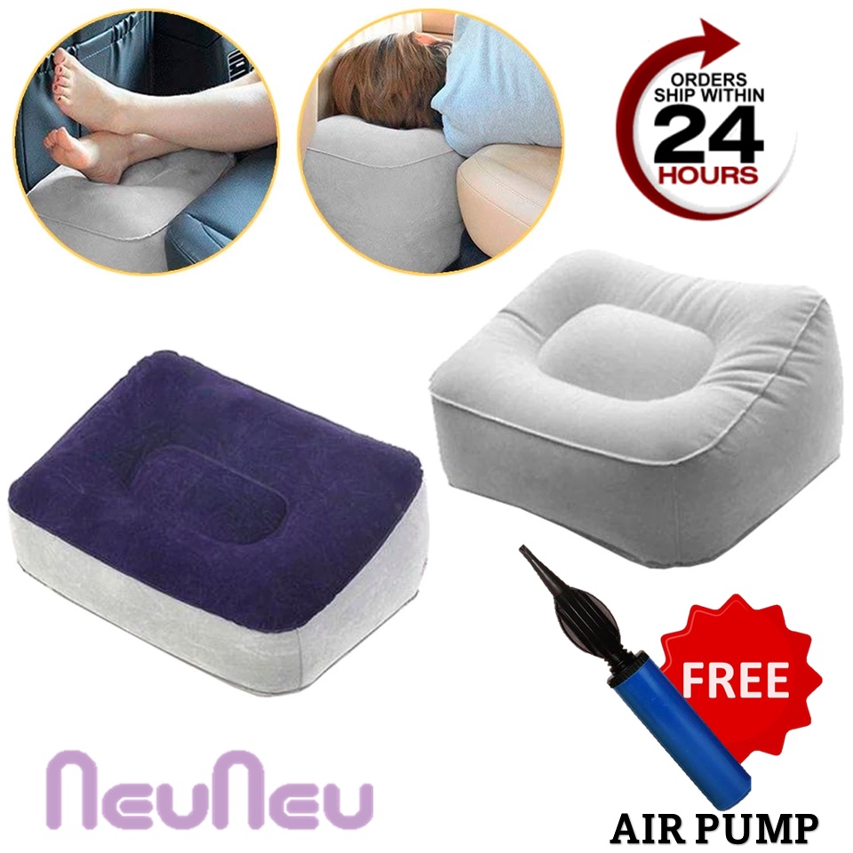 Portable Inflatable Footrest Pillow Office Rest Cushion Travel Sleeping