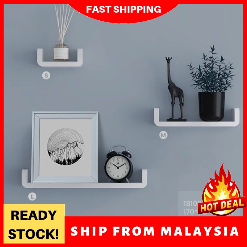 Plastic Floating Shelves Wall Mounted Fashion Wall Storage Shelves for