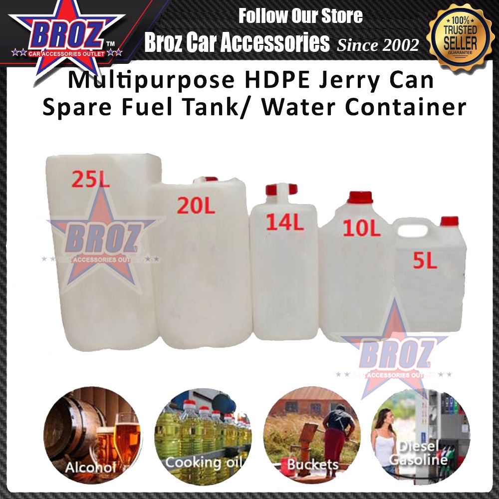 BROZ HDPE NEW JERRY CAN 5L/10L/14L/20L/25L For Oil Petrol