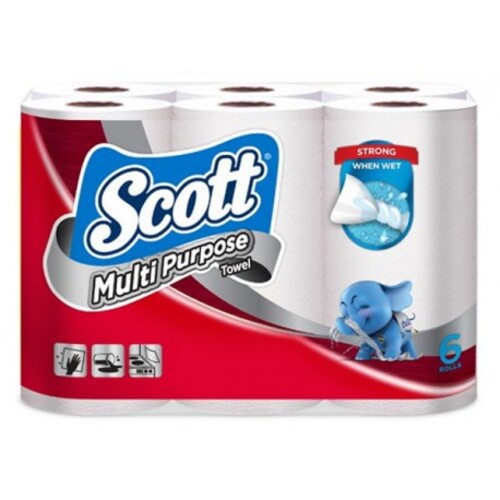 (+Free Gift) Scott Multi Purpose Kitchen Towel (1 ctn x 4 pkt x 6rolls
