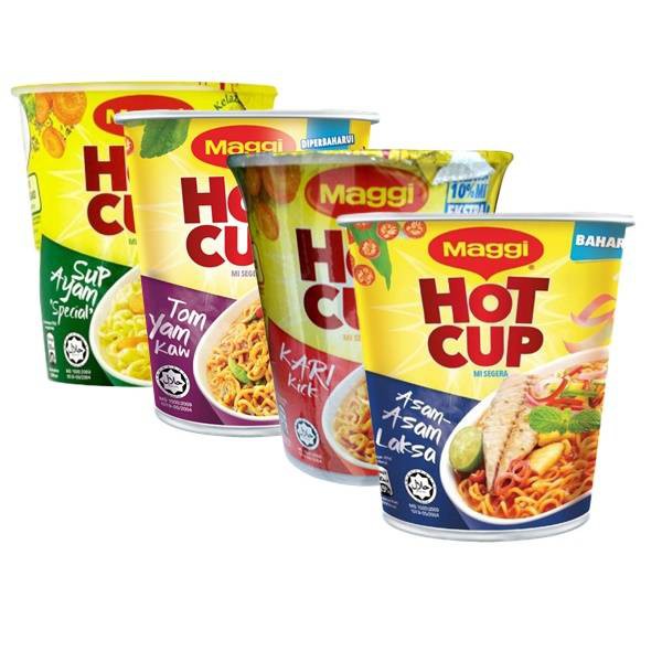 =6CUPS= MAGGI HOTCUP KARI, AYAM, TOMYAM, ASAM LAKSA Shopee Malaysia