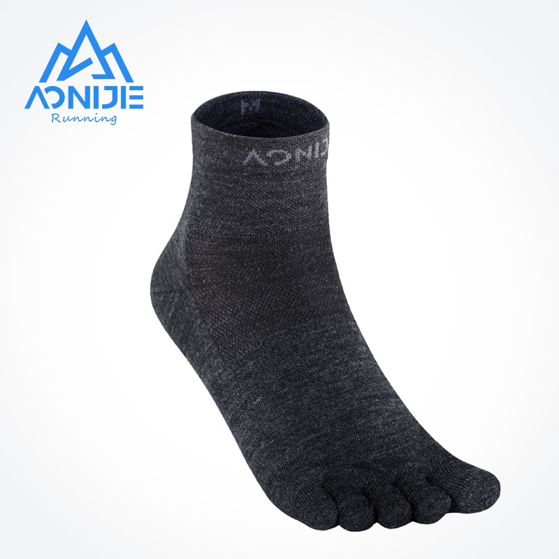 AONIJIE E4823 Unisex Sports Woollen Middle FiveFinger Socks Quarter