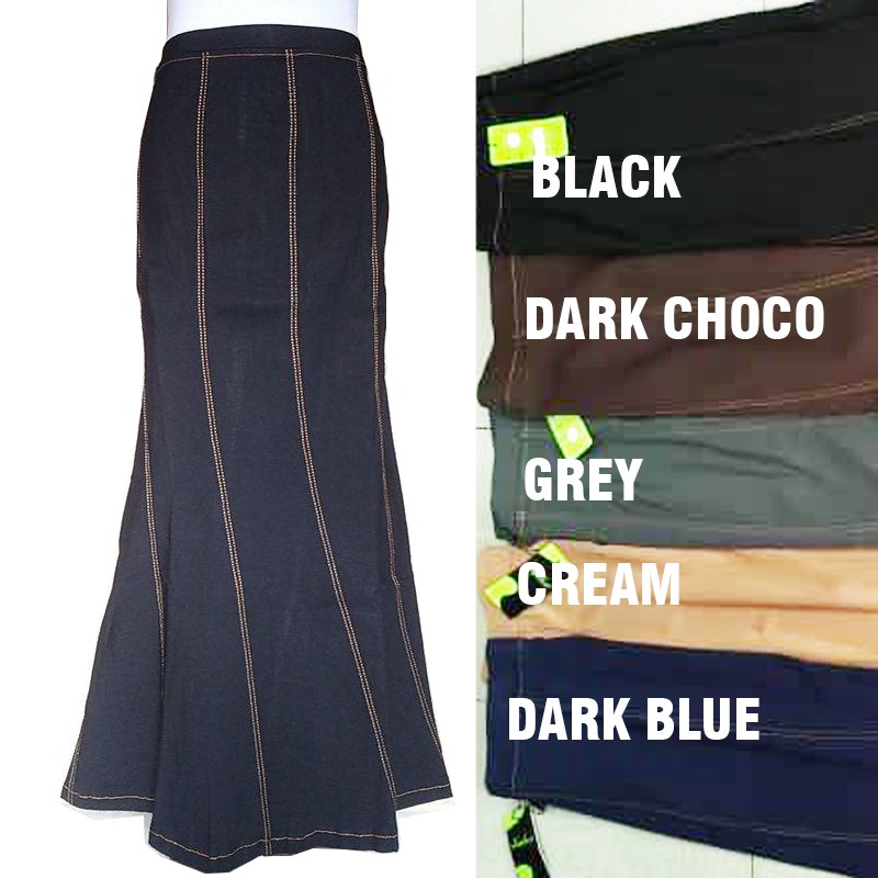 Skirt Jeans Labuh Muslimah / Muslimah Jeans Skirt Denim / Aline Skirt