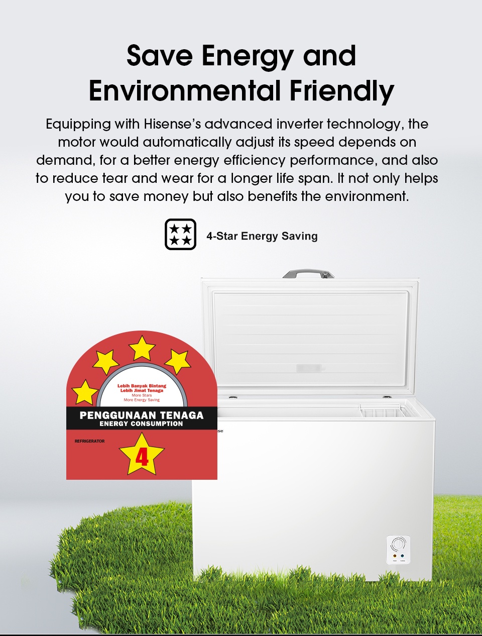 HISENSE 8in1 Super Freeze 350L Chest Freezer (FC428D4BWYS , FC428) Shopee Malaysia