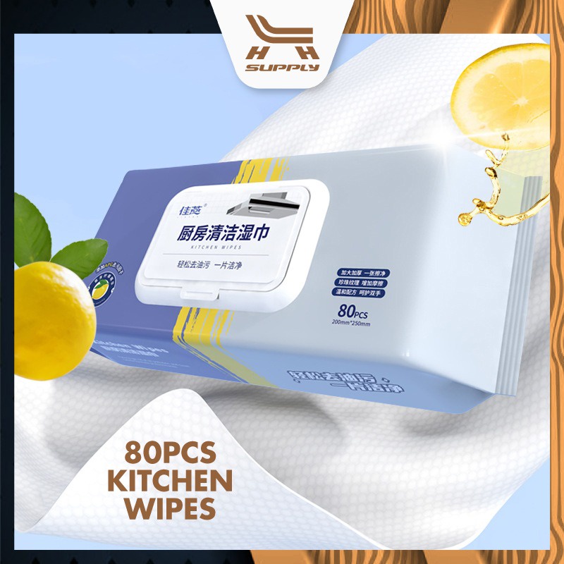 LH 80 Sheets Extra Large packed kitchen cleaning wipes Household Wet